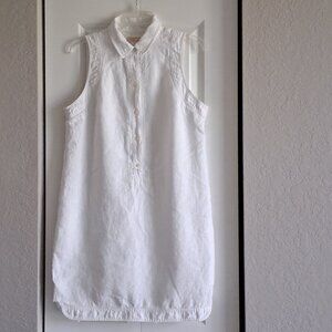 Michael Kors Classic White Linen Sleeveless Dress Women's Size M